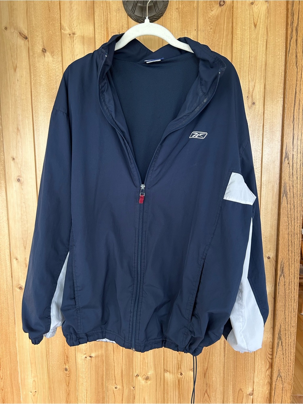 Vintage Reebok Men's Navy Blue Windbreaker Jacket Size Large - Picture 1 of 10